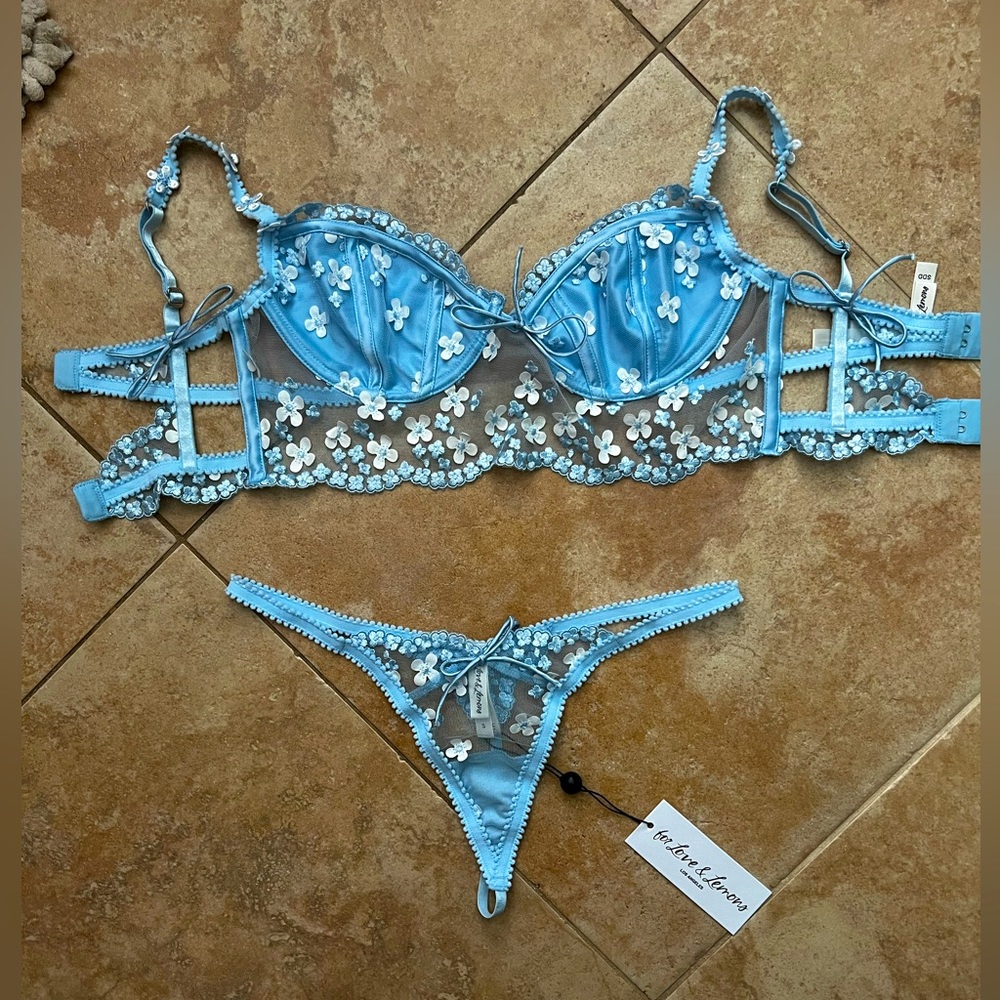 NWT For Love and Lemons Daisy Bra Panty set